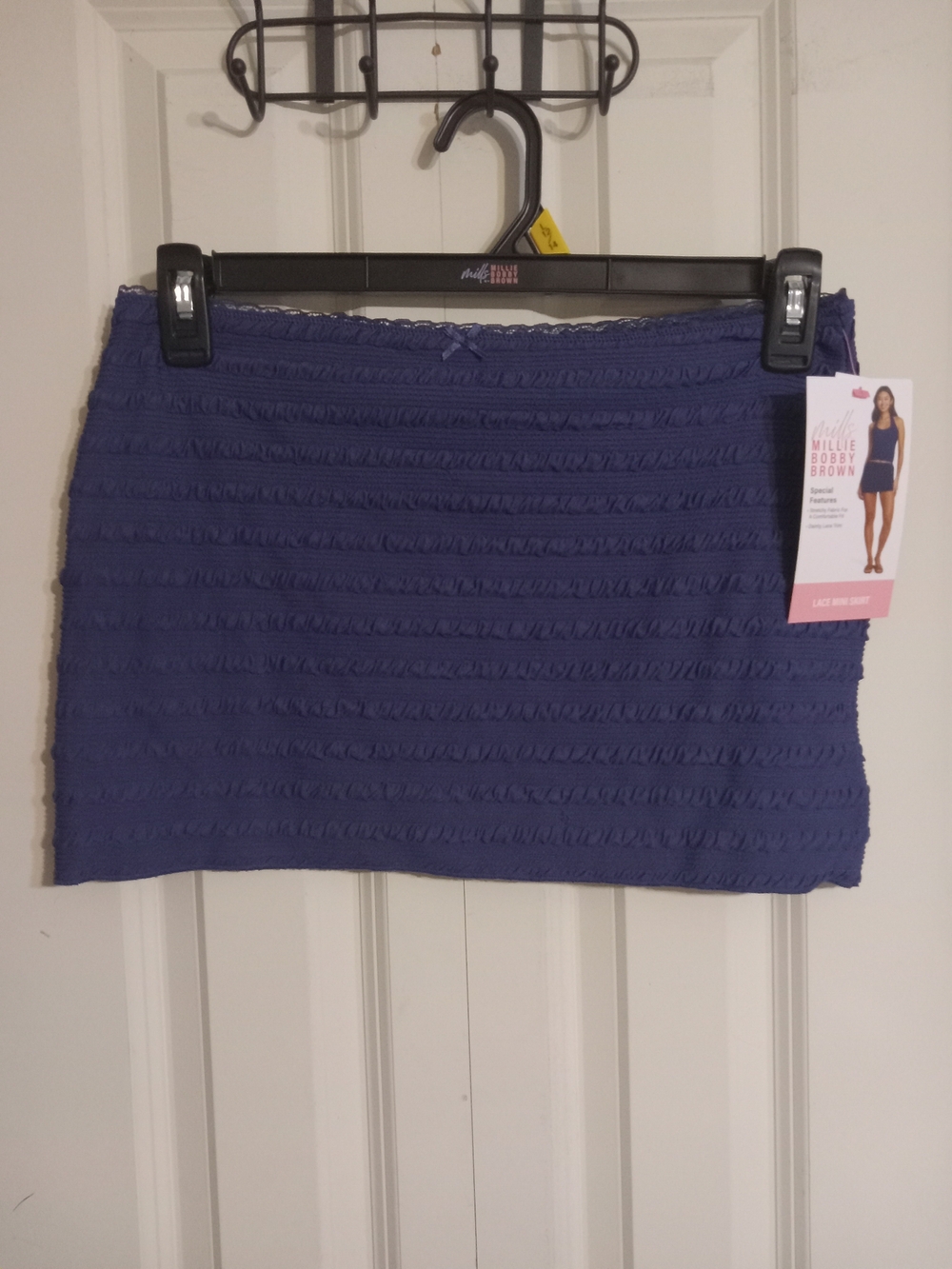 Source Unknown Purple Ruffle-Texture Mini Skirt